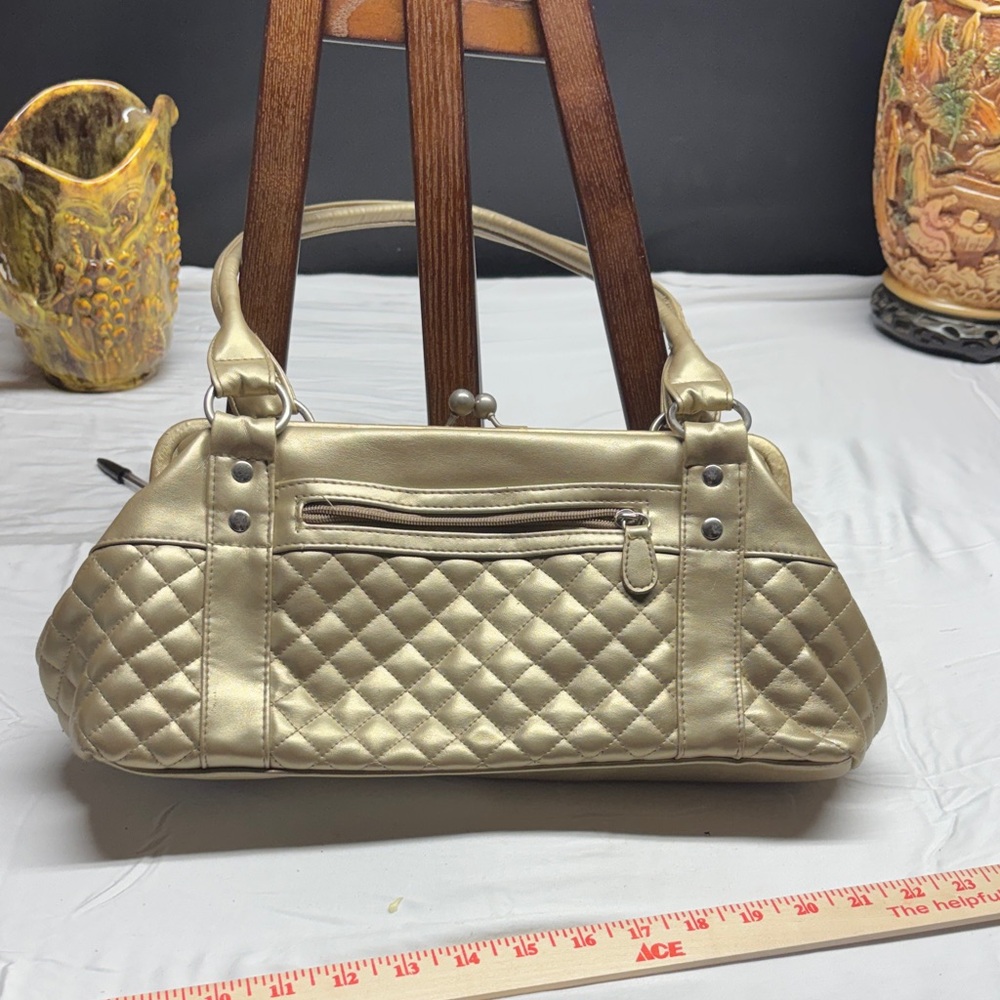Bueno Gold Quilted Shoulder Bag